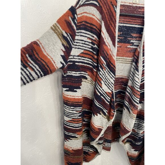 Lucky Brand Cardigan Sweater Womens Small Aztec Southwestern Boho Open Front - Picture 3 of 6